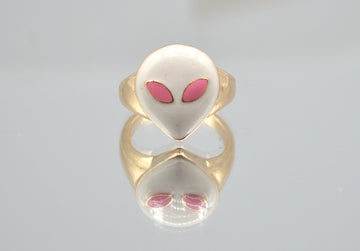 Pink Eye Enamel Ring